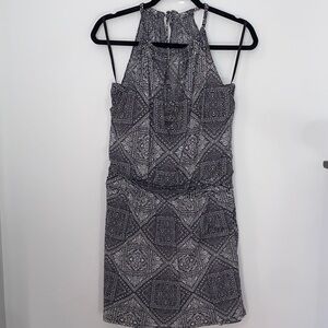White House Black Market Geometric Black and White Mini Dress size M